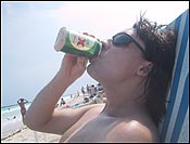 A hot beach is one of the only places where a light beer actually tastes really good